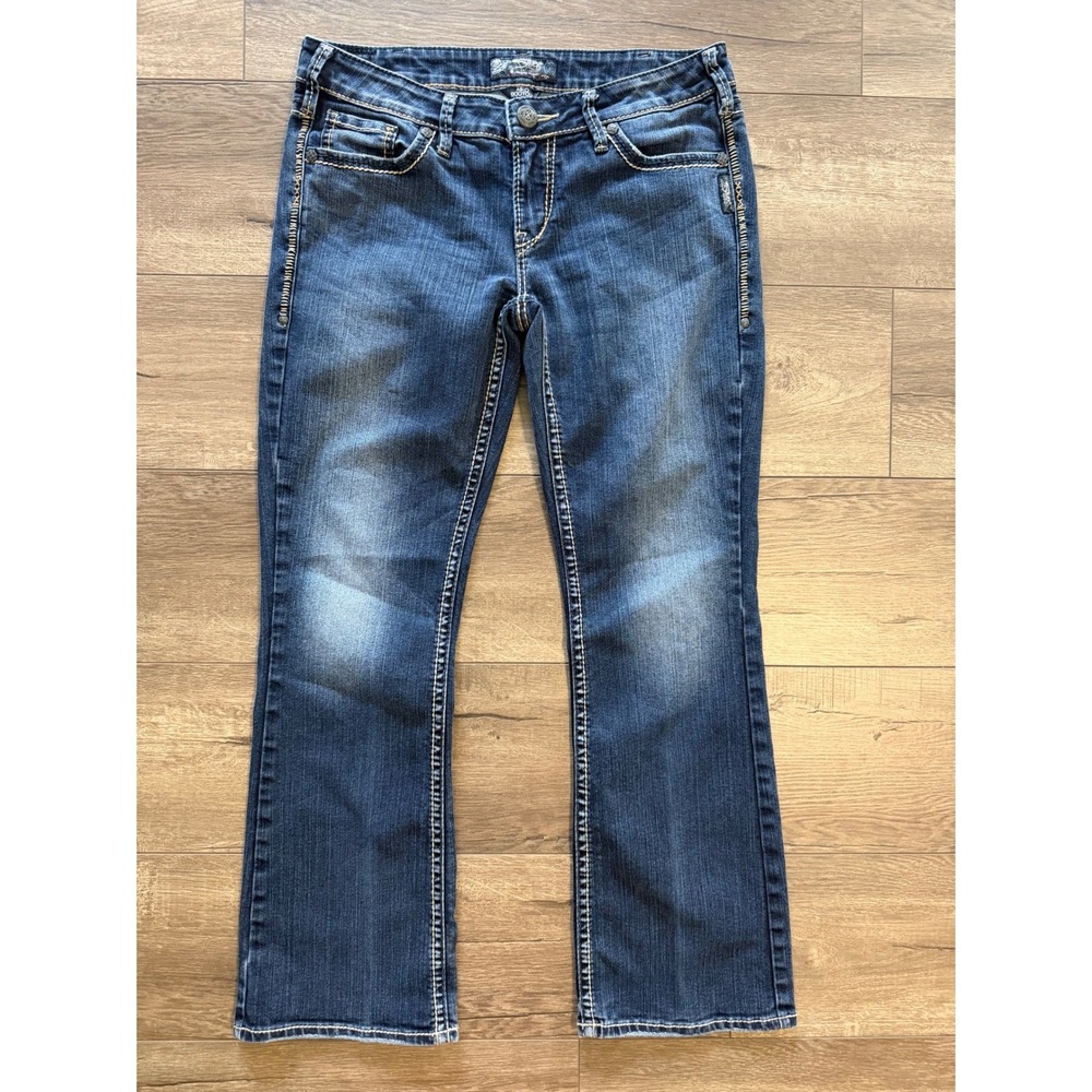 Silver Jeans Co Aiko Bootcut Womens 30x31 Dark Wash Denim Western Thick Stitch